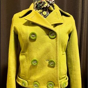 Tulle green wool jacket/coat